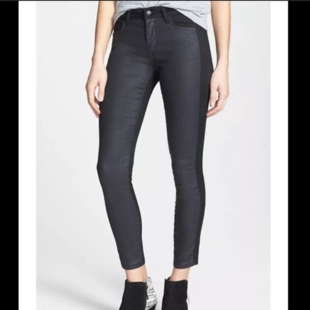 Joe's Jeans Black Coated Skinny Ankle Jeans 27